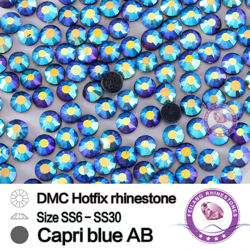 Стразы Capr i Blue AB DMC с клеем для одежды обувь высокого качества со стразами|flatback