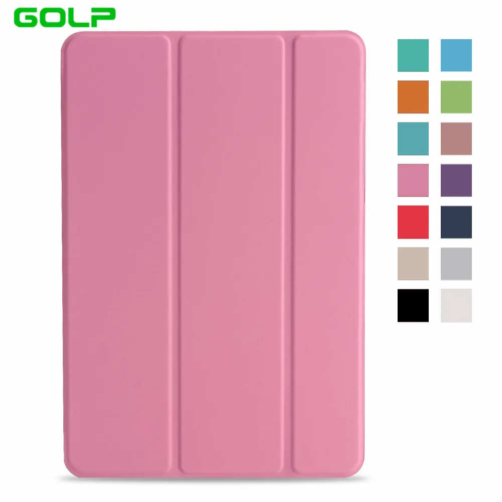 Магнитный флип-чехол-подставка для ipad air 2 Чехол, GOLP ультра тонкий из искусственной кожи+ Жесткий PC задний смарт-чехол для ipad air 2 - Цвет: for pink