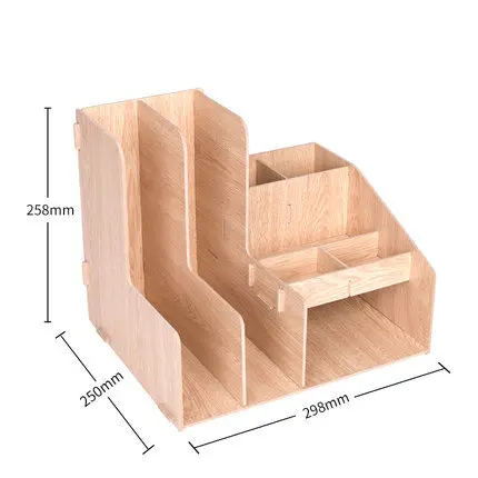 Деревянный Цветной органайзер для офисного стола DIY шкаф для документов многофункциональные настольные аксессуары для хранения журналов книжная полка для стола - Цвет: 79250