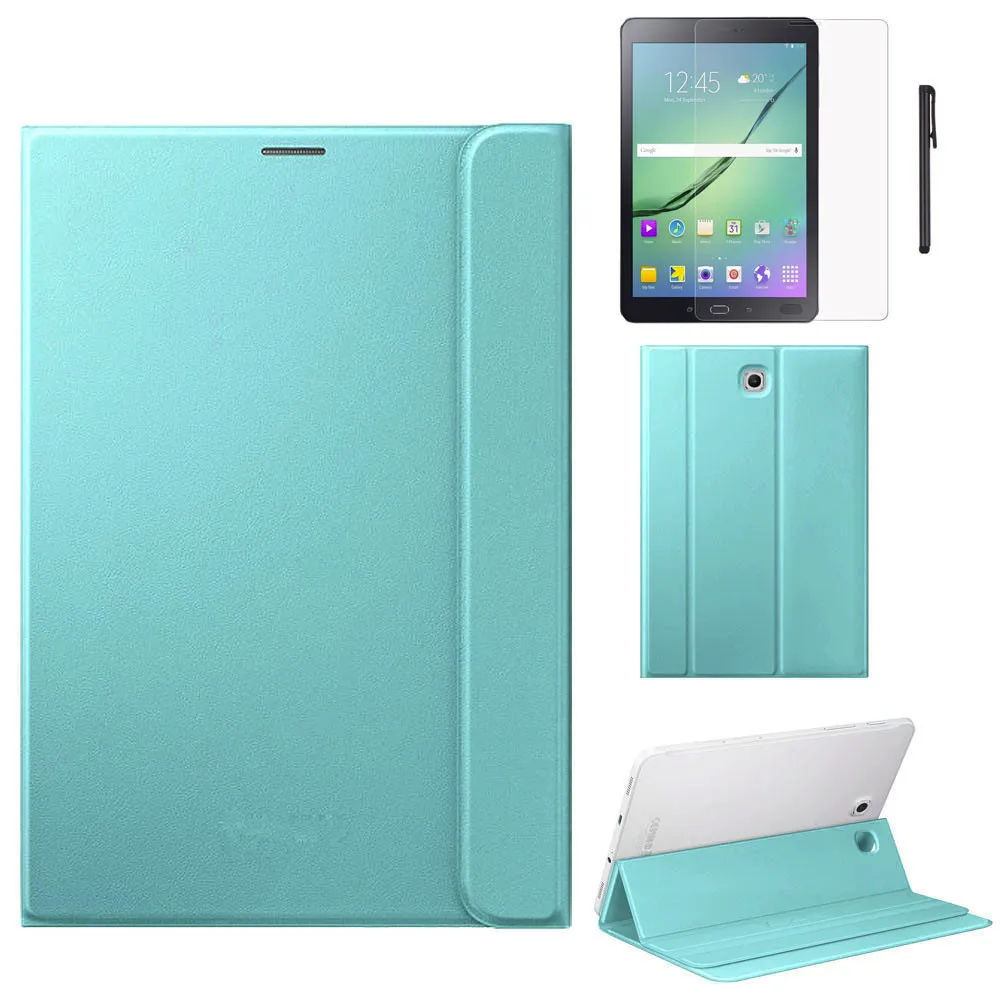 Кожаный чехол для Samsung Galaxy Tab S2 8 дюймов T710 T715 + пленка защитный с ручкой/простой и