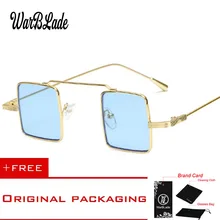 Новые солнцезащитные очки в стиле ретро, стимпанк, женские металлические Квадратные Солнцезащитные очки в небольшой оправе, женские винтажные очки с кошачьим глазом