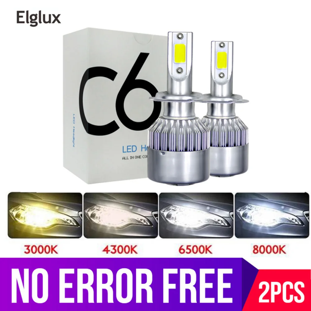 

2X 3000K H4 LED H7 H11 H8 HB4 H1 H3 HB3 Auto motorcycles Headlight Bulbs 72W 8000LM Car Styling 6500K 4300K 8000K led automotivo