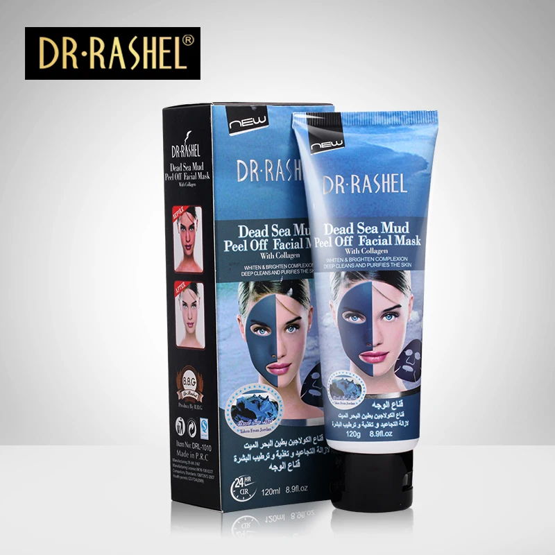 

DR.RASHEL Dead Sea Mud Peel Off Facial Mask With Collagen Deep Clean Pore Whiten Purify The Skin Acne Treatment 120 ML