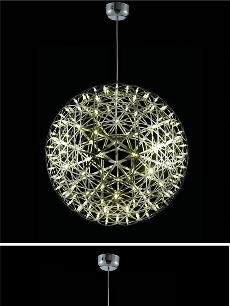 Современный короткий Лофт spark ball светодиодный подвесной светильник фейерверк шар из нержавеющей стали подвесные лампы домашнее декоративное освещение 110-240 В