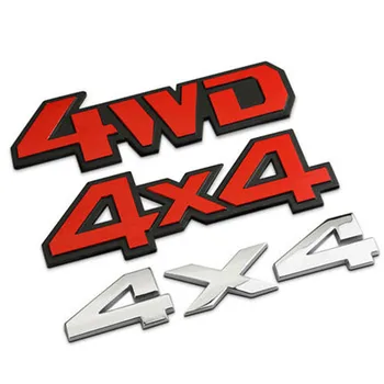 

Aluminum Stick On Polished Chrome 4WD 4X4 Fender Car Decal Emblem Trim Badge Logo 3D Metal Sticker For Truck Auto Styling