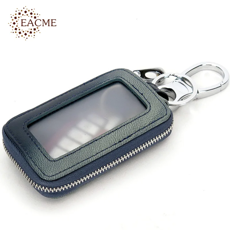 Leather Car Key Chain Ring Keychain Case Holder Zipped Bag Purse Pouch Gift