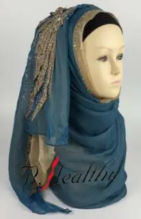Можно выбрать цвета) 180*68 см мусульманский шарф с вышивкой