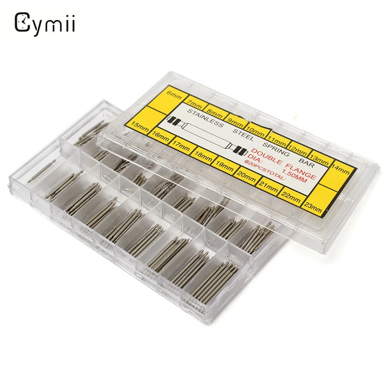 Cymii 新 360 ピース 6 23 ミリメートル春バービームステンレススチール時計バンドリンクピン腕時計修復ツール時計屋 Repair Tools Kits Aliexpress