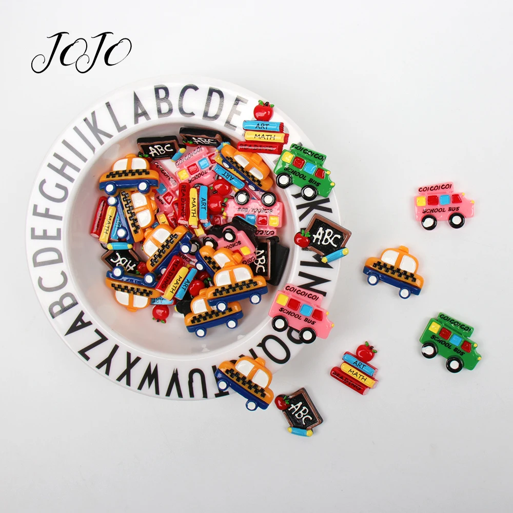 

JOJO BOWS 10pcs DIY Craft Supplies Back To School Planar Resin Accessories For Bag Decoration Phone Case Sticker Apparel Patch