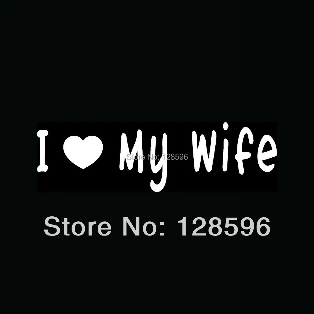 I LOVE MY WIFE Sticker Heart Vinyl for Car Rear Windshield Decal Family Husband Marriage Forever