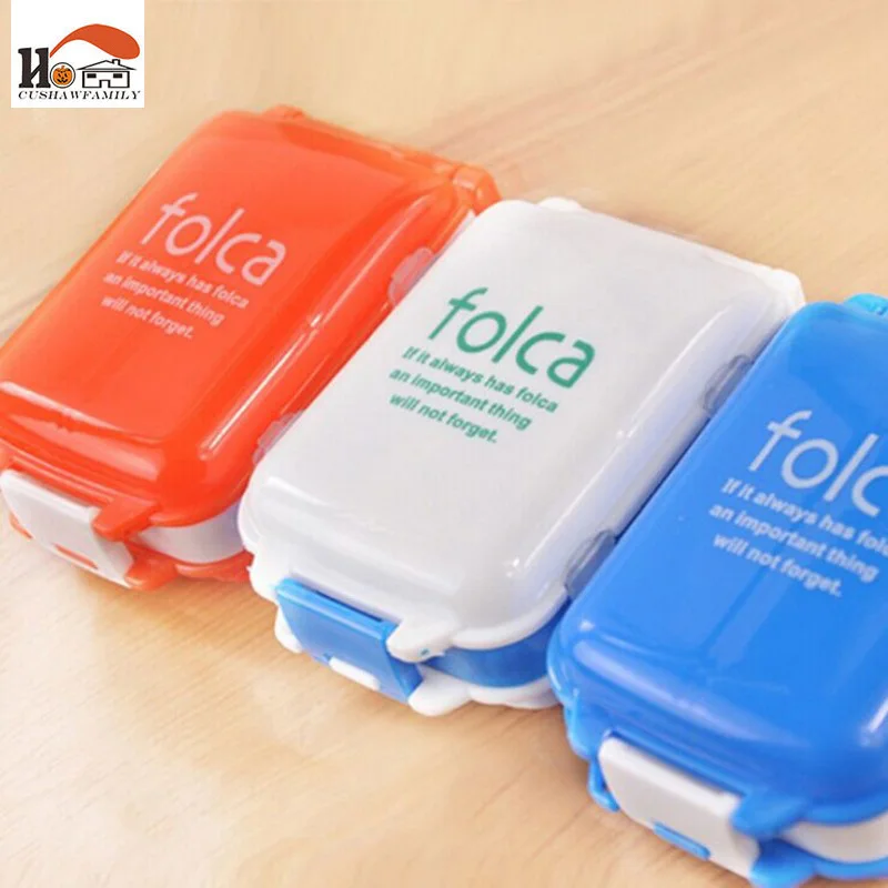 

CUHAWFAMILY Portable 8 Slots seal folding Pill Cases Jewelry candy Storage Box Vitamin Medicine Pill Box Storage Case Container