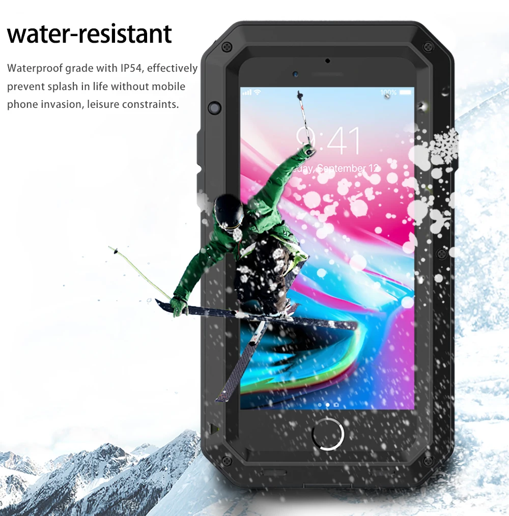 Закаленное стекло+ металлический алюминиевый защитный чехол для телефона для iPhone 11 Pro XS MAX XR X 7 8 6 6S Plus 5S 5C 5 SE полный корпус противоударный чехол