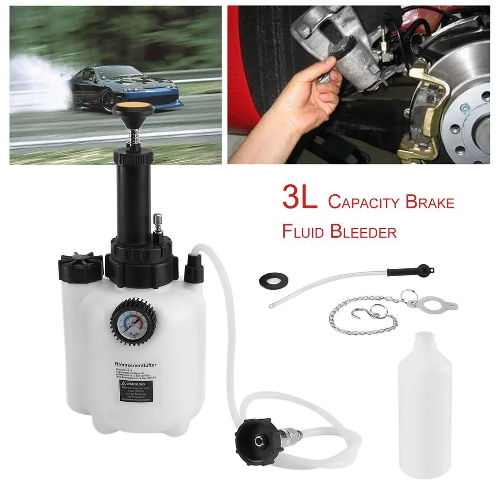 

3L Capacity Brake Fluid Bleeder Pneumatic Brake Bleeding Tool For Cars Trucks Motorcycle Universal Vehicle Maintenance Tool