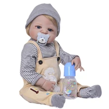 57 cm Full Silicone Reborn Dolls Kids Playmate 23 Inch Realistic Baby Dolls For Sale Bebe Alive Reborn Toy Xmas Gifts For Boy