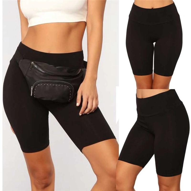 High Waist Elasticity Yoga Shorts Sport Leggings Workout Out Pocket Leggings Fitness Sports Gym Running Yoga Athletic Shorts A