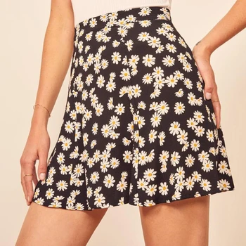 

Summer female skirt casual flower print mini skirt
