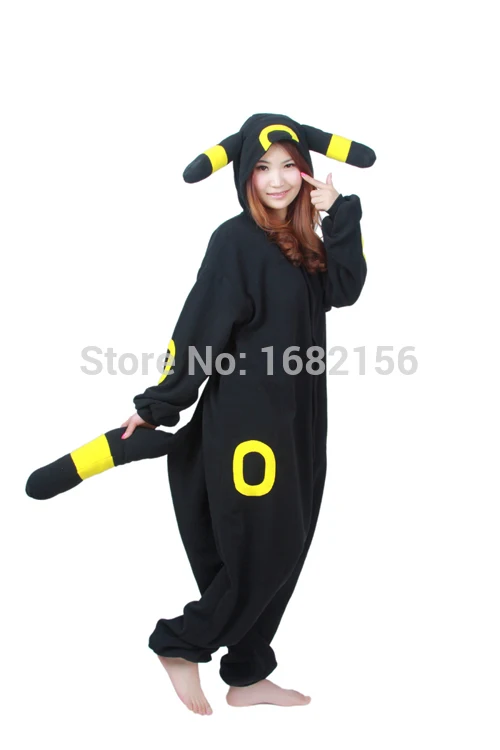 Adult Anime Pokemon Cosplay Costume Black Pikachu Umbreon Onesie Unisex Pajamas Party For Women Man 12.jpg