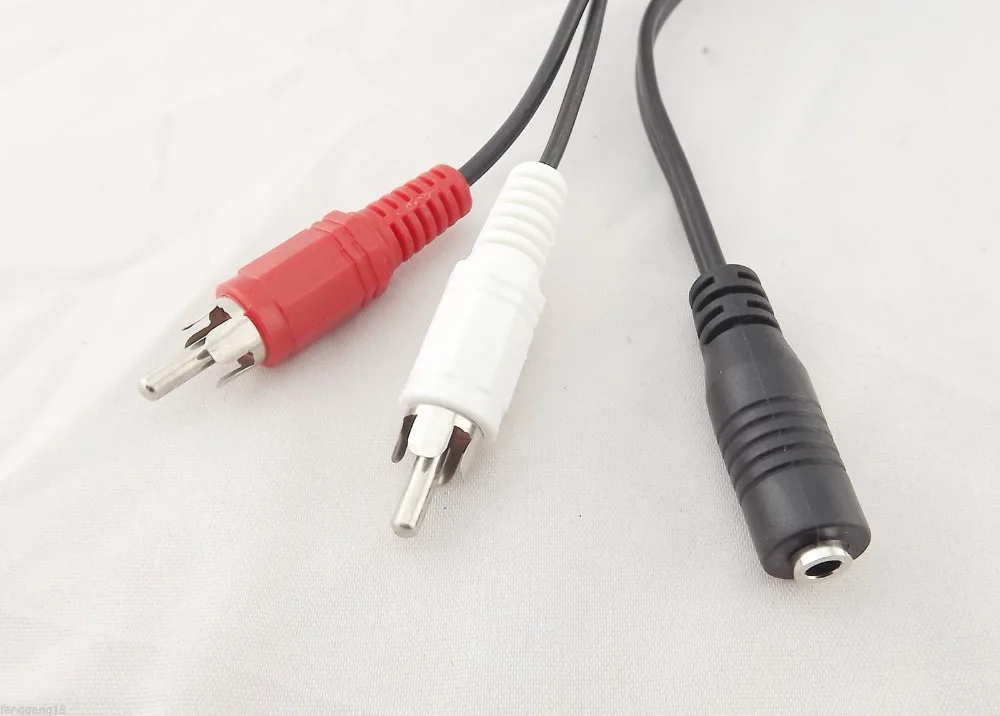 10pcs 3 5mm Stereo Female Jack To 2 RCA Male Plug Adapter Headphone Y Audio Cable 32cm