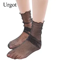 Urgot 3 пары Женские носки Модные ультратонкие Прозрачная сетка сетчатые носки женские летние Sox сексуальные женские черные носки в сетку