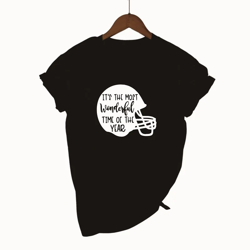 

Sport Football Game Day It's The Most Wonderful Time T-shirt Casual Letter Print Women Top Tee For Female Femme Tshirt T Shirt