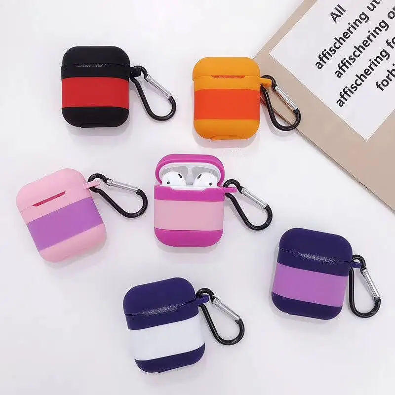 

Cartoon stripe Wireless Bluetooth Earphone Case For Apple Airpods Silicone Headphones Cases For Airpods Cover bags