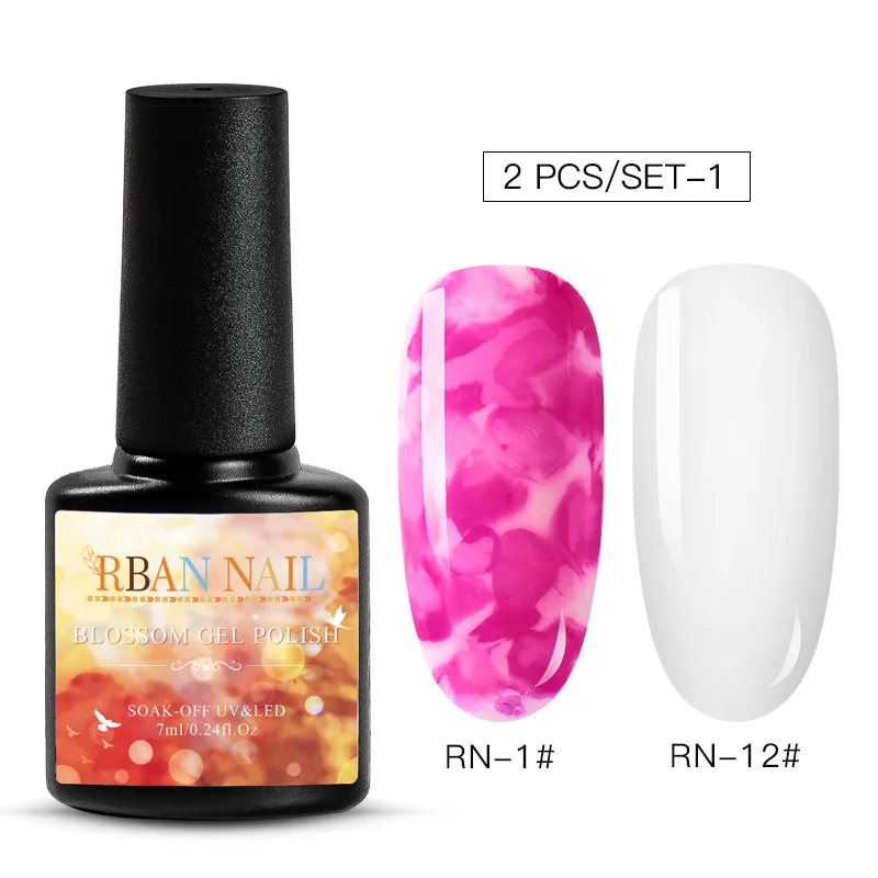 RBAN NAIL DIY акварельный лак для ногтей цветок гель Полупостоянный УФ лампа замачиваемый гель для ногтей Декор лак для нейл-арта маникюрный салон - Цвет: ZH04524