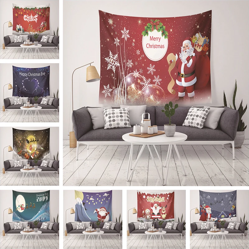 

Printed Santa Claus Tapestry Christmas Hanging Wall Home Decor Yoga Beach Towel Wall Cloth Tablecloth Wall Carpet 150*150