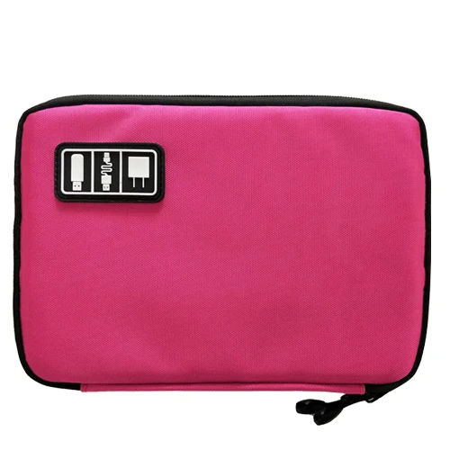 Rose Red Портативная цифровая сумка, Электронные USB кабели, провода, зарядное устройство, батарея, Сортировочная сумка, дорожная посылка на молнии, аксессуары - Цвет: Rose Red