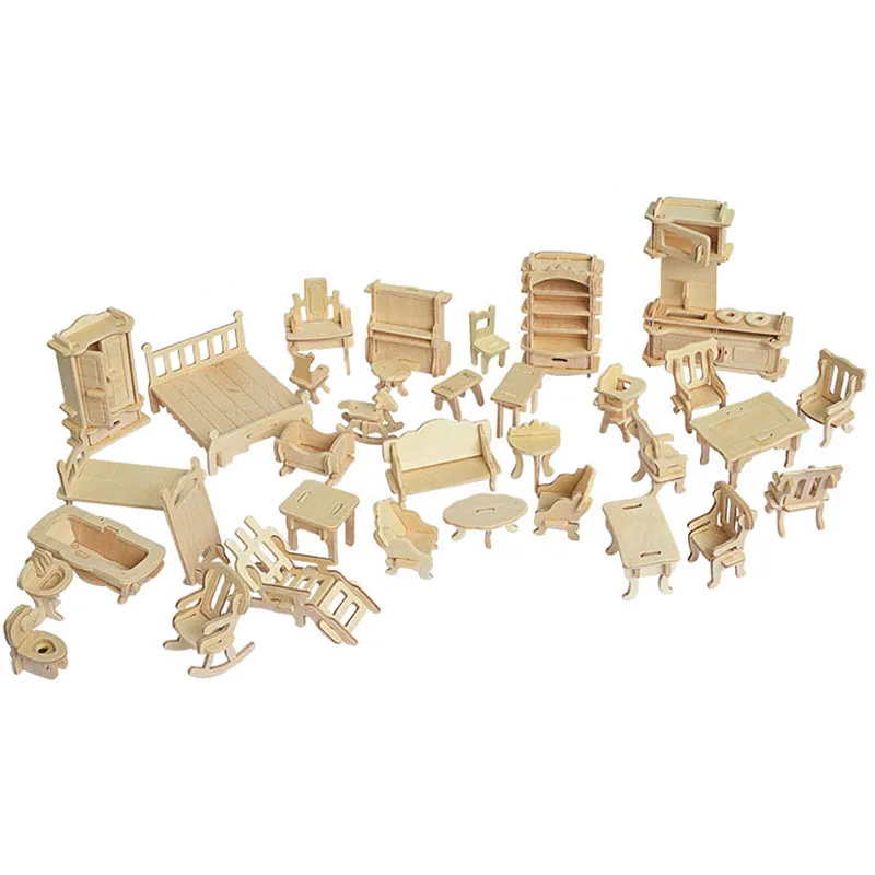 Besegad-34Pcs-Set-Kids-3D-Mini-Wooden-Dollhouse-Furniture-Model-Jigsaw-Puzzle-Board-DIY-Building-Furnitures (2)