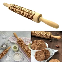 Рождество тиснение скалка для выпечки Кухня инструмент печенье печенье, фондан, пирог тесто выгравированы ролик Олень Снежинка