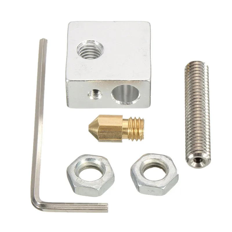 

NEW 3D Printer Extruder Accessories Parts Tools Nozzle Print Head+ Nozzle Throat + Heater Block for Makerbot