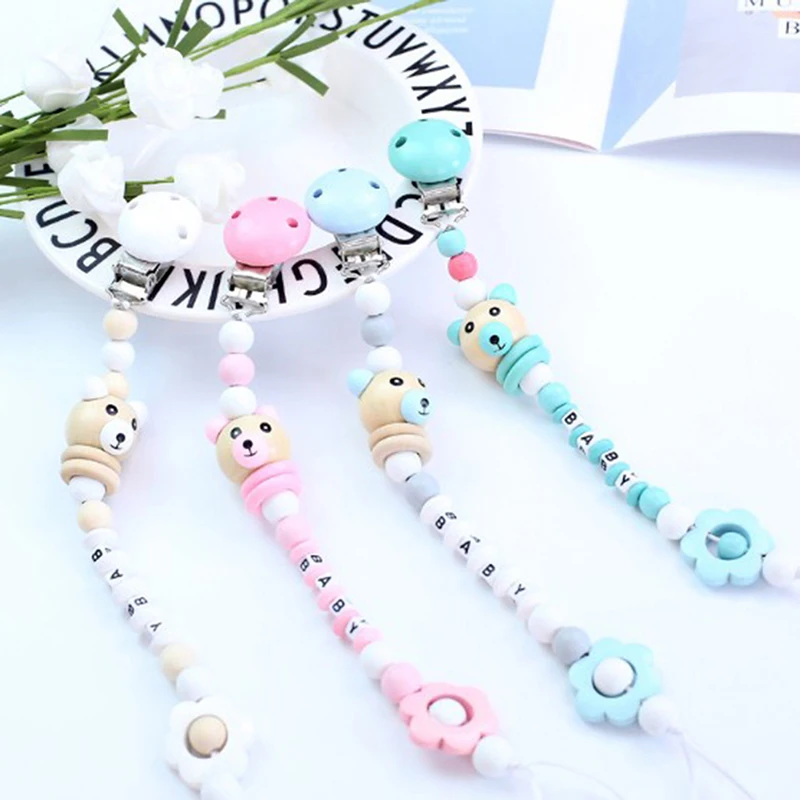 

Cartoon Cute Handmade Silicone Pacifier Chains Safe Teething Chain Baby Teether Eco-friendly Pacifier Clips Holder Chain