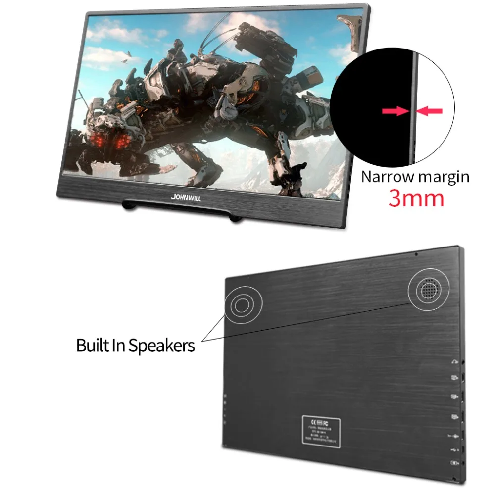 Новый 15,6 дюймов 4 K монитор LCD3840X2160 ips 2 HDMI DP type-C usb переносной экран 60FPS Видео игровой монитор для PS4 Pro/xbox OneX