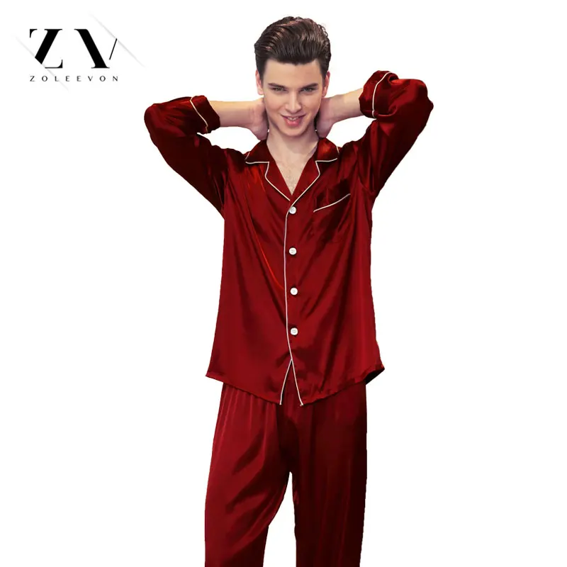 Pijama Hombre WEEN CHARM Conjunto De Pijama De Satu00e9n De Seda