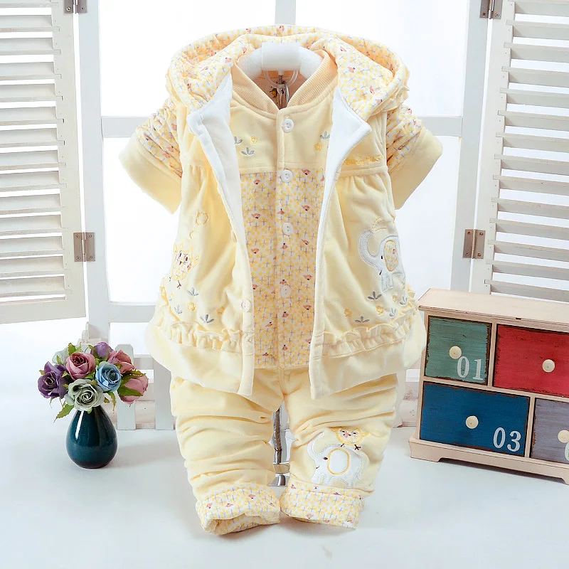 Spring Autumn Winter Baby Girl Clothes Sets Newborn Infant 3Pcs/Set