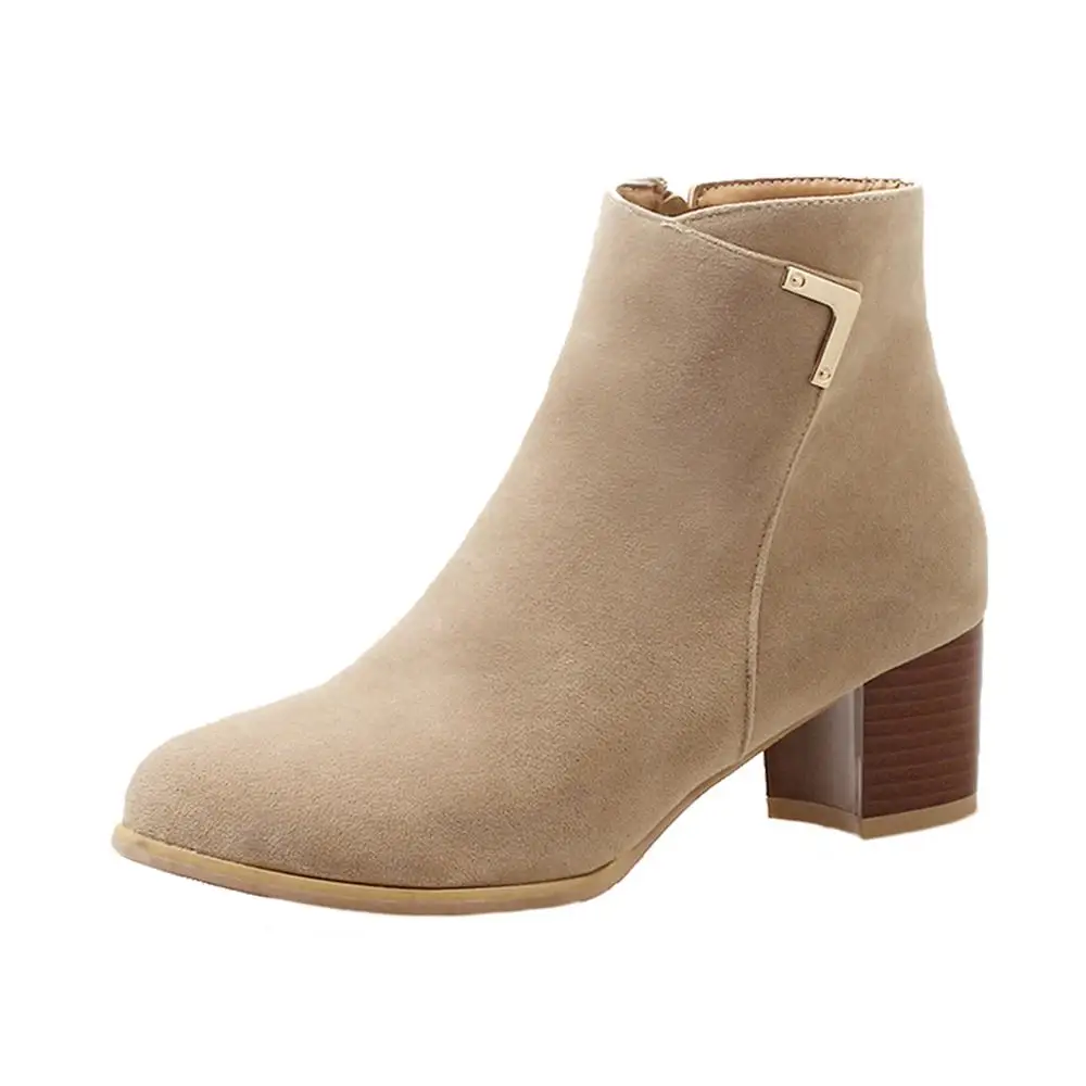 Women Boots New 2018 Fashion Women Ankle Boots Female Flock Zipper Thick Heel Shoes Suede Ankle Boots for Female Shoes Women Women Boots New 2018 Fashion Women Ankle Boots Female Flock Zipper Thick Heel Shoes Suede Ankle Boots for Female Shoes Women