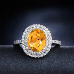 Не подделка натуральное Гравировка Серебро с драгоценным камнем овальное кольцо Для женщин обычай украшения 925 карат Желтый цитрин кольцо