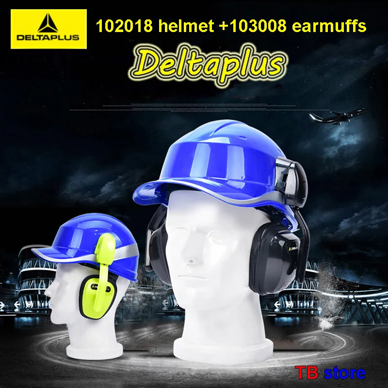 

DELTA PLUS helmet & Earmuffs 102018 ABS insulation Anti-collision helmet 103008 Hanging earmuffs Combined protection