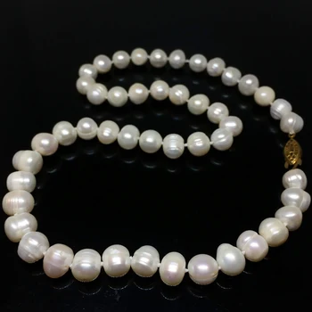 

Newly freshwater cultured natural 7-8mm pearl beads diy charming necklace classical jewelry making 15 inch MY2067
