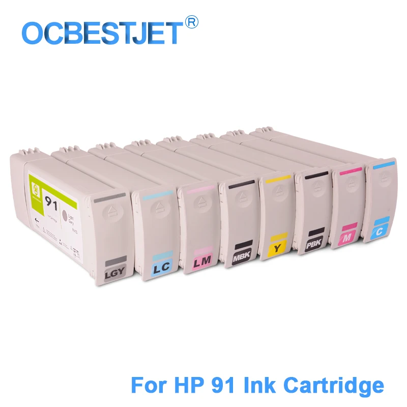 8 Pieces/Set For HP 91 Remanufactured Replacement Ink Cartridge