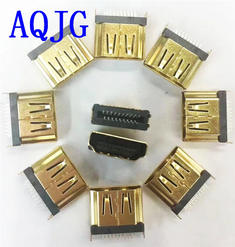 Позолоченный разъем 100 шт./лот HDMI папа SMD 19-контактный PCB мама тип A сделай сам AQJG |