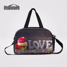 Dispalang женские дорожные сумки с принтом в виде роз, Холщовая Сумка для выходных, складная Женская дорожная Туристическая сумка, вещевой мешок, сумка для переноски