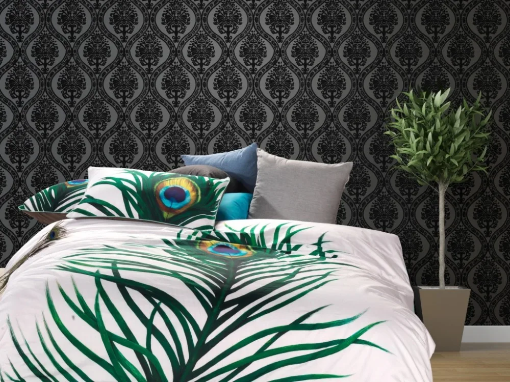 3d big green peacock feather white queen size comforter duvet cover bedding sets linens bed