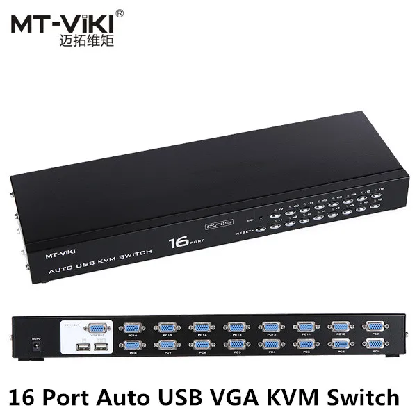 MT VIKI Maituo 16 Port Auto USB VGA KVM Switch USB Console