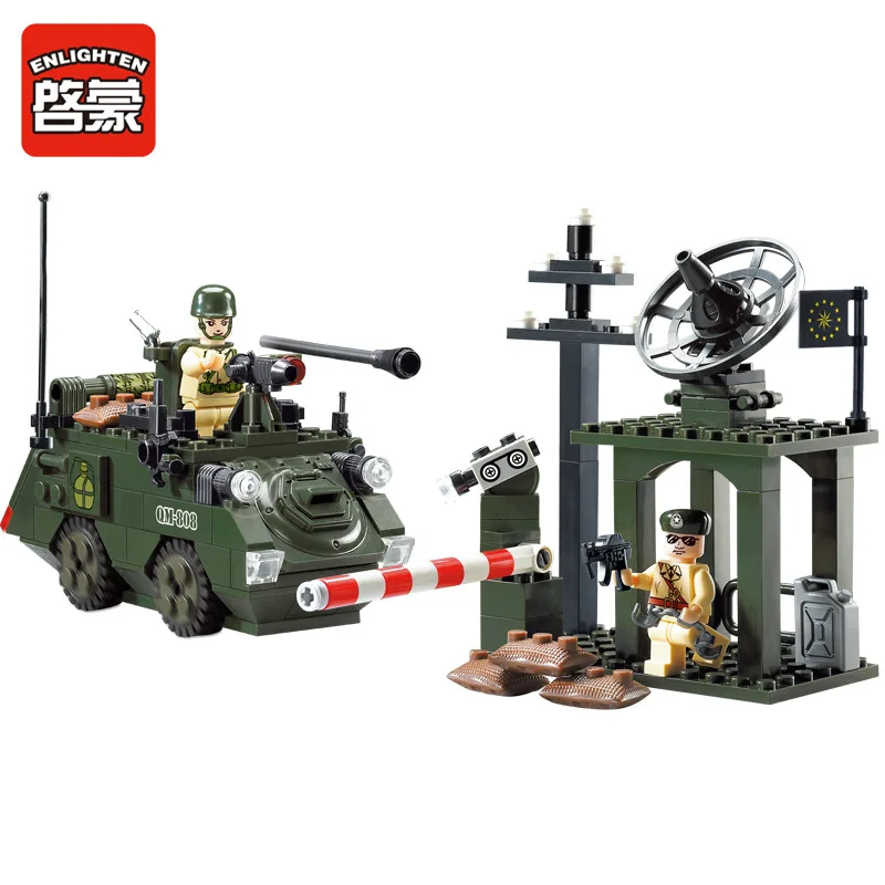 

Assembly DIY Bricks Models Building Blocks Sets Military Army Outpost Tank Mobile Vehicle 2018 Educational Toys For Boys