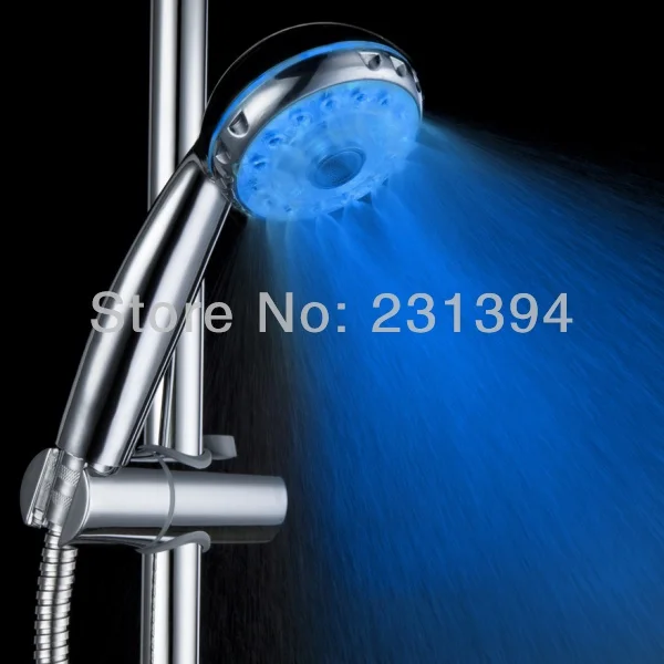 CY8008-A21 гидроэлектрический поток воды ABS Showerhead 3 цвета датчик температуры+ 7 цветов мигающий светодиодный ручной душ - Цвет: Single Blue Color