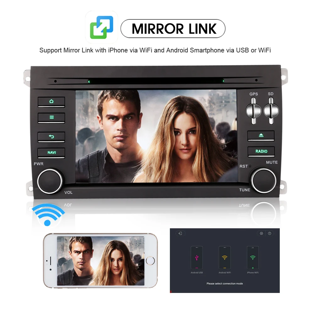 Sale Android 8.0 Autoradio DAB+ Car DVD player USB WiFi 3G DTV-IN Bluetooth RDS USB BT CD Player GPS Sat Nav for Porsche Cayenne 1