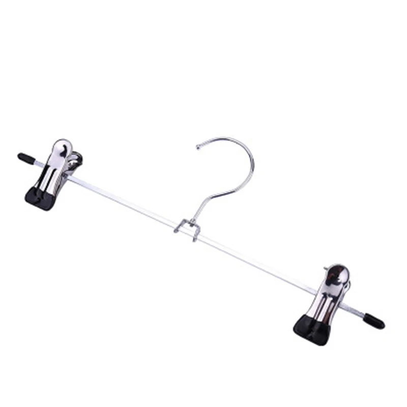 

10 X Metal Clip Coat Hanger Clothes Closet Pant Trousers Skirt Non-slip Rack Set