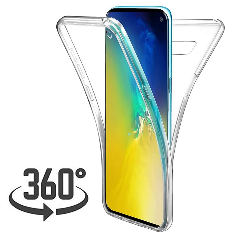 360 градусов мягкий прозрачный чехол для Samsung Galaxy S6 S7 edge S10 S8 S9 Plus S10e Note 5 8 9 Передний