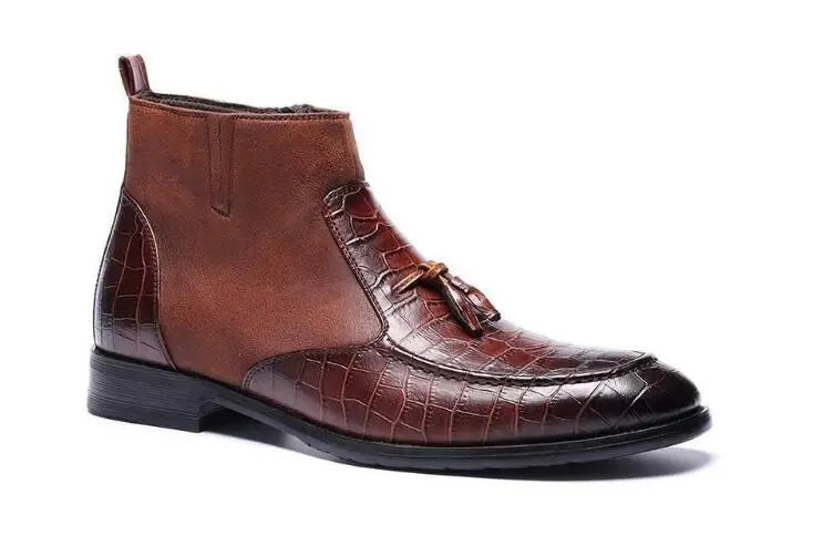 Zapatos En Ocasional Vestido Botines Chocolate Negocio Hombre De Pies Oxford Punta Los Hombres Patchwork Classique BaqrB0w